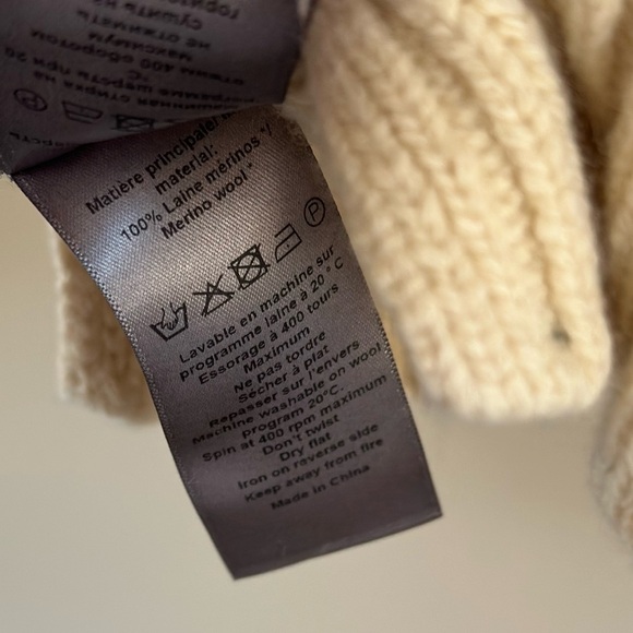 Zadig & Voltaire Cream Crochet Knit Merino Wool Open forever happy Hook Cardigan - Picture 9 of 9